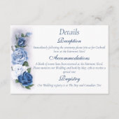 Elegante Blauwe Regency Camee Rozen Informatiekaartje (Voorkant)