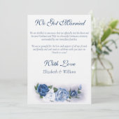 Elegante Blauwe Regency Cameo Rozen Kaart (Staand voorkant)