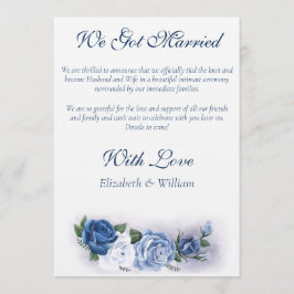 Elegante Blauwe Regency Cameo Rozen Kaart