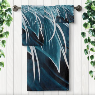 Elegante Blauwe Reiger Wilde Dieren Vogel Natuur Bad Handdoek