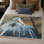 Elegante Blauwe Reiger Wilde Dieren Vogel Natuur Deken
