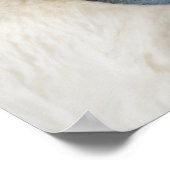 Elegante Blauwe Religieuze Kruis Jongens Doop Welk Poster (Hoek)