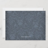 Elegante blauwe repetitie dineruitnodigingen kaart (Achterkant)