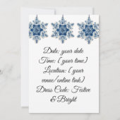 Elegante Blauwe & Rode Kerst Uitnodiging Uitnodigi (Achterkant)