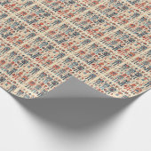 Elegante Blauwe & Rode Notenkraker Cadeaupapier (Hoek)