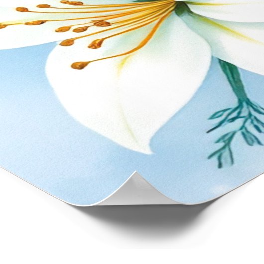 Elegante Blauwe Roos Bloemen Art Print (Hoek)