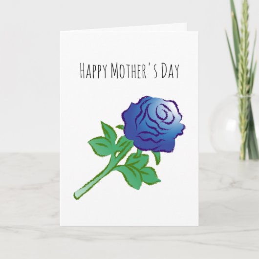 Elegante Blauwe Roos Kaart (Voorkant)