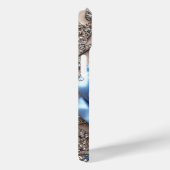 Elegante Blauwe Roos met Glitterende Diamanten Case-Mate iPhone Case (Achterkant / Rechts)