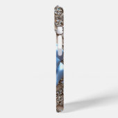 Elegante Blauwe Roos met Glitterende Diamanten Case-Mate iPhone Case (Achterkant / Links)