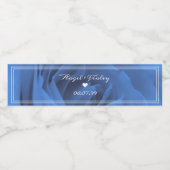 Elegante Blauwe Roos Romantische Boho Bloemige Aan Waterfles Etiket (Enkel label)