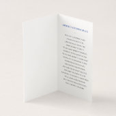 Elegante blauwe rouwkaart met foto kaart (Binnen)