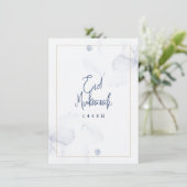 Elegante Blauwe Rozen Eid-feestuitnodiging Kaart (Staand voorkant)