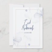 Elegante Blauwe Rozen Eid-feestuitnodiging Kaart (Voorkant)