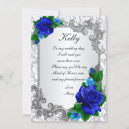Elegante Blauwe Rozen Getuige Kaart