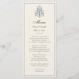 Elegante Blauwe Rozen Katholieke Trouwmenu | Maria Menu