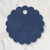 Elegante Blauwe Rozen Liefde & Dank Bruidsdouche Bedankjes Labels (Achterkant)