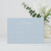 Elegante Blauwe RSVP Kaart (Staand voorkant)