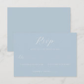 Elegante Blauwe RSVP Kaart (Voorkant / Achterkant)