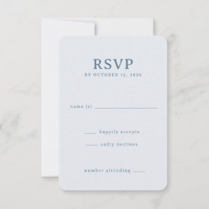 Elegante Blauwe RSVP Kaart