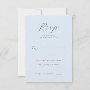 Elegante Blauwe RSVP Kaart
