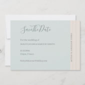 Elegante Blauwe Salie Houtnerf Save The Date Trouw Kaart (Voorkant)