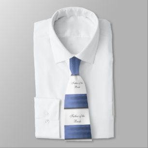 Elegante, blauwe satijnen lint, vader van de bruid stropdas