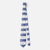 Elegante, blauwe satijnen lint, vader van de bruid stropdas (Voorkant)