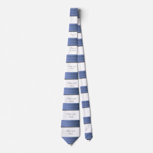 Elegante, blauwe satijnen lint, vader van de bruid stropdas (Voorkant)