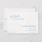 Elegante blauwe Save-the-Date, Caroline Wedding Save The Date (Voorkant)