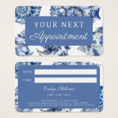 Elegante blauwe schelpen afspraak kaart (Voorkant /achterkant)