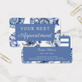 Elegante blauwe schelpen afspraak kaart