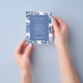 Elegante blauwe schelpen flyer (Hand)