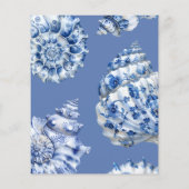 Elegante blauwe schelpen flyer (Achterkant)
