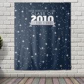 Elegante, blauwe School Reunion Photobooth achterg Wandkleed