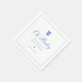 Elegante Blauwe Script Baby Shower Servet (Hoek)