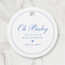 Elegante Blauwe Script Jongens Oh Baby Shower 