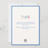 Elegante Blauwe Script Waterverf Kerstboom Feestdagenkaart (Achterkant)