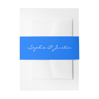 Elegante Blauwe Scriptie Bruiloft Uitnodigingen Wikkel