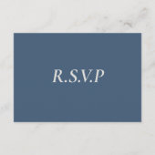 Elegante blauwe serif QR-code RSVP Informatiekaartje (Achterkant)
