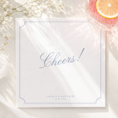 Elegante blauwe servetten met kader voor de bruilo