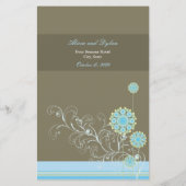 Elegante Blauwe Sneeuw Bloem wervelt Winter Bruilo (Achterkant)