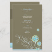 Elegante Blauwe Sneeuw Bloem wervelt Winter Bruilo (Voorkant / Achterkant)