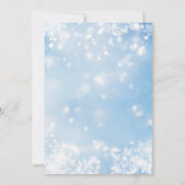 Elegante Blauwe Sneeuwvlok Huwelijksuitnodiging Kaart (Achterkant)