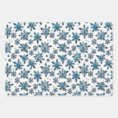 Elegante  Blauwe Sneeuwvlok Kerst Inpakpapier Vel (Voorkant)