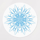 Elegante Blauwe Sneeuwvlok Mandala Labels (Design 2)