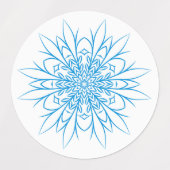 Elegante Blauwe Sneeuwvlok Mandala Labels (Design 1)