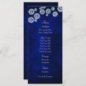 Elegante Blauwe Sneeuwvlok Winter Wedding Menu (Voorkant / Achterkant)