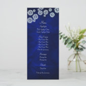 Elegante Blauwe Sneeuwvlok Winter Wedding Menu (Staand voorkant)