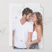 Elegante blauwe sneeuwvlok Winter Wonderland bruil Kaart (Achterkant)