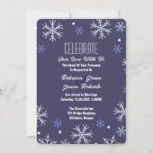 Elegante blauwe sneeuwvlok Winter Wonderland bruil Kaart (Voorkant)